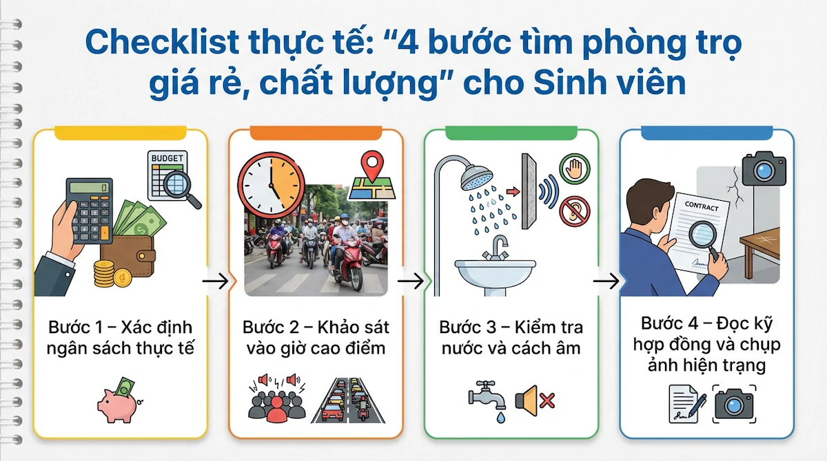 4 Bước Săn Phòng Giá Rẻ Chất Lượng