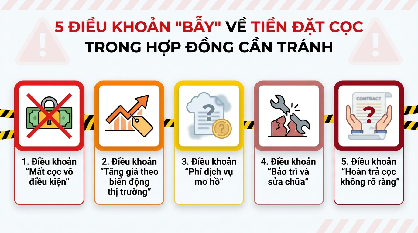 5 điều khoản bẫy về tiền cọc trong hợp đồng