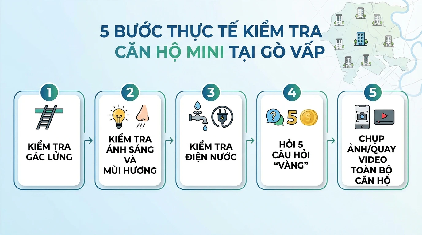 Checklist 5 bước “thực chiến” khi xem căn hộ mini Gò Vấp
