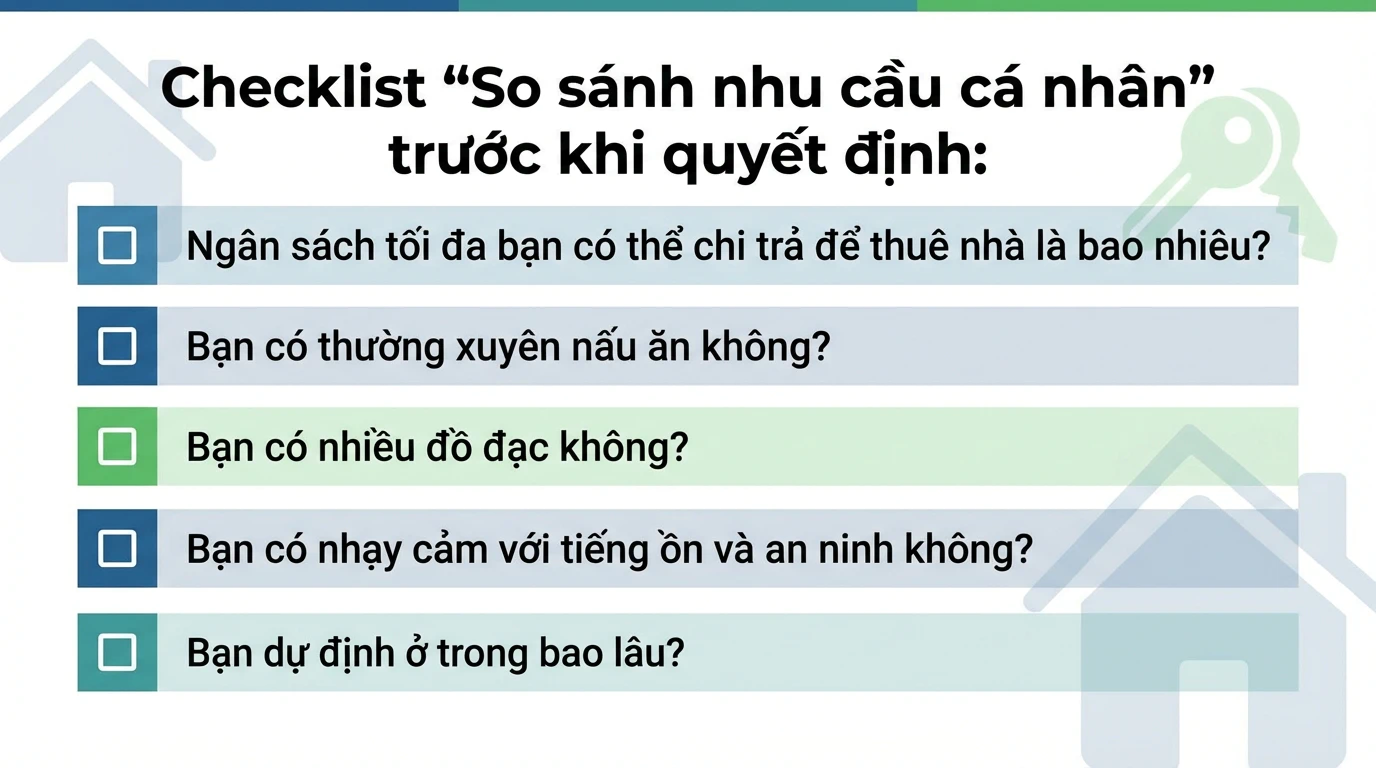 Checklist “Đối chiếu nhu cầu cá nhân” trước khi quyết định