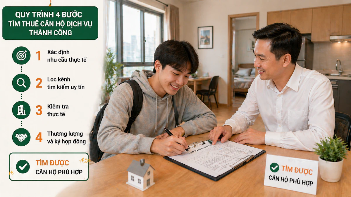 4 bước an toàn để thuê căn hộ dịch vụ