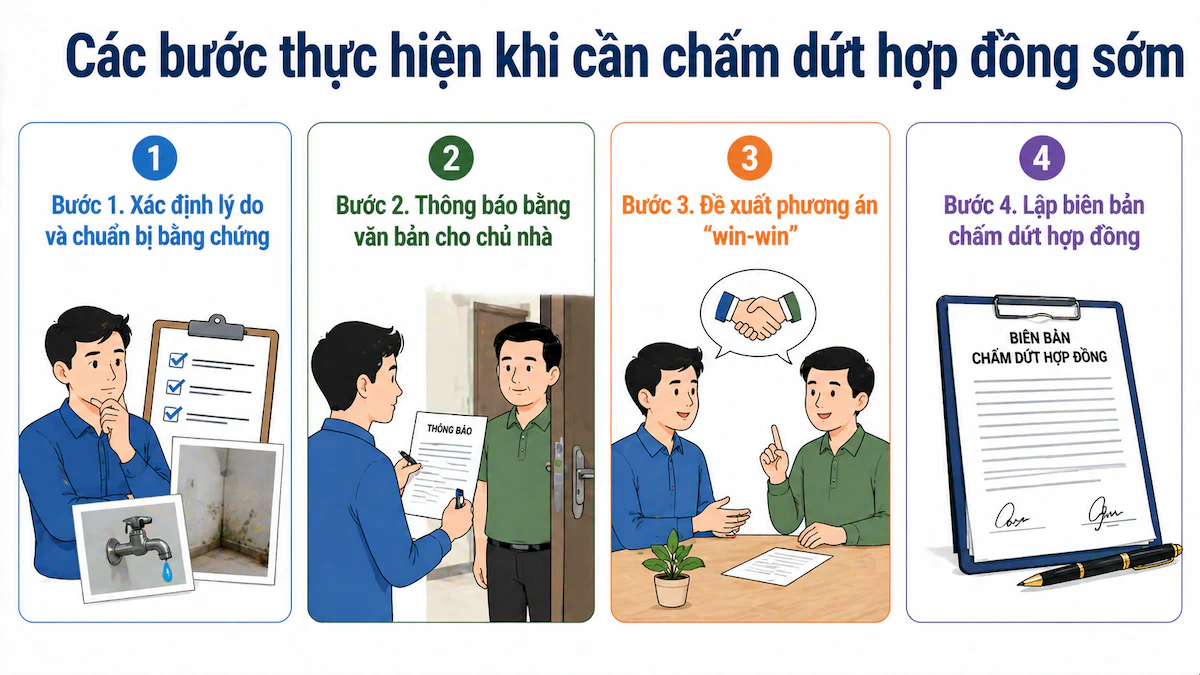 Các bước thực hiện khi chấm dứt hợp đồng sớm