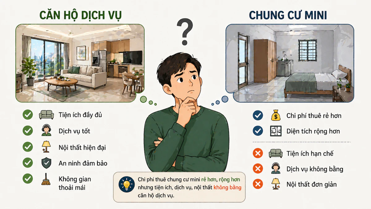 Khi nào nên chọn chung cư mini hay căn hộ dịch vụ
