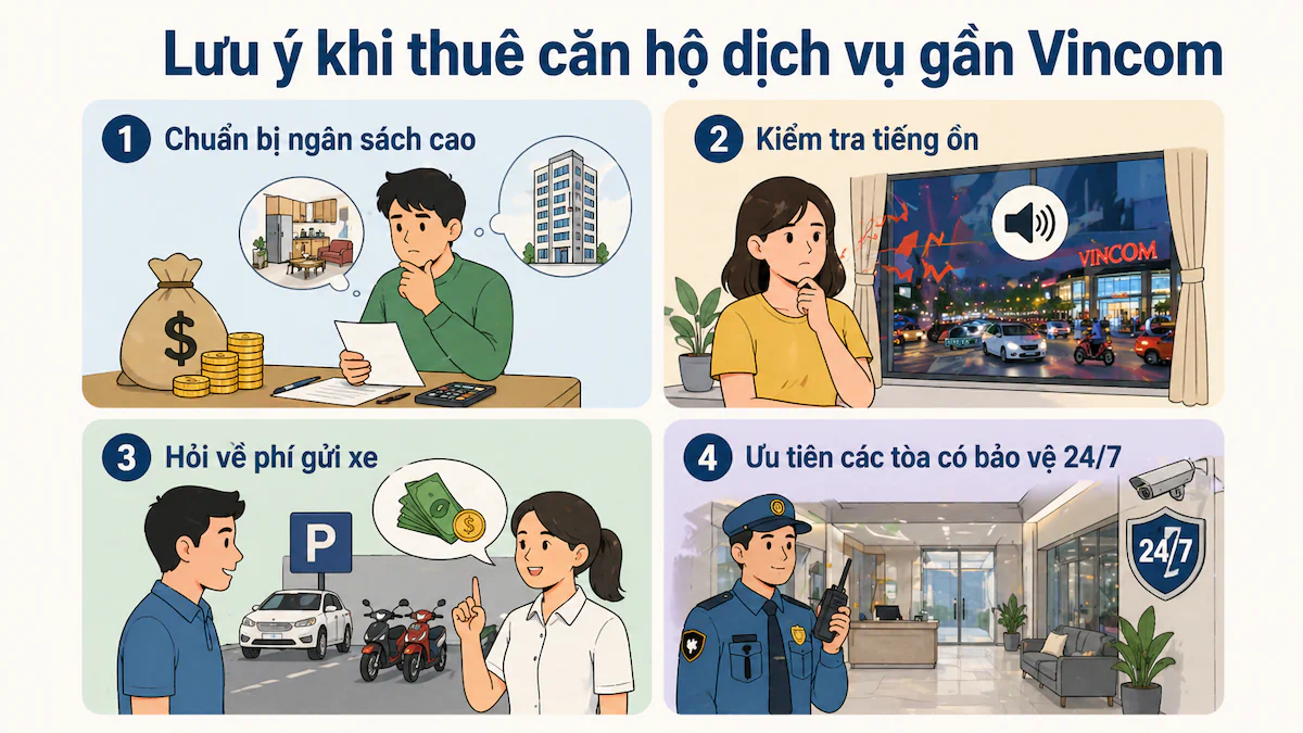 Lưu ý thuê căn hộ dịch vụ gần Vincom
