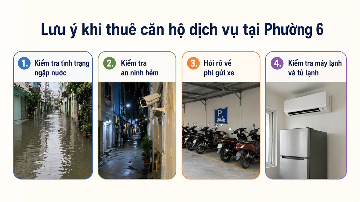 Lưu ý khi thuê căn hộ dịch vụ tại Phường 6