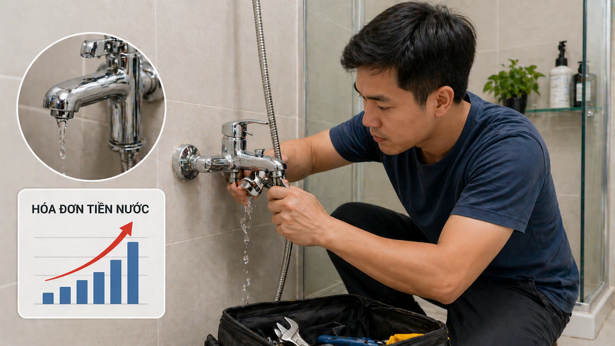 Sửa chữa vòi nước bị rò rỉ