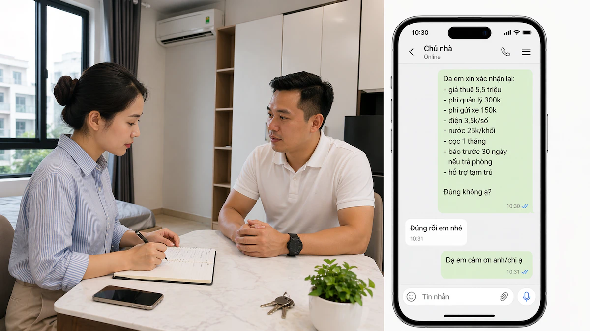 Xác nhận câu trả lời với chủ nhà