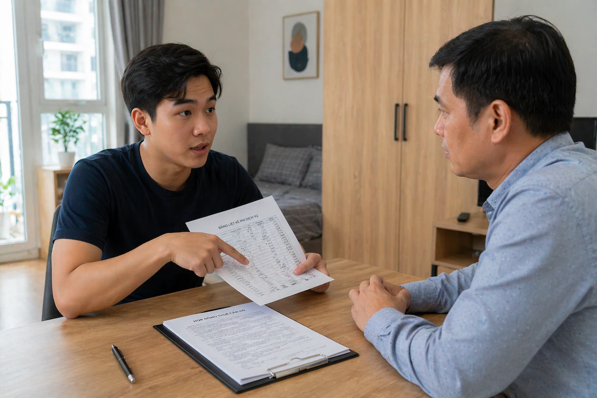 Xác nhận phí dịch vụ trước khi ký hợp đồng