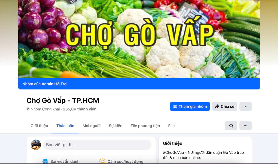 hội nhóm Chợ Gò Vấp trên Facebook