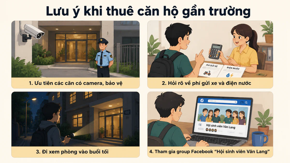 Lưu ý khi thuê căn hộ gần trường